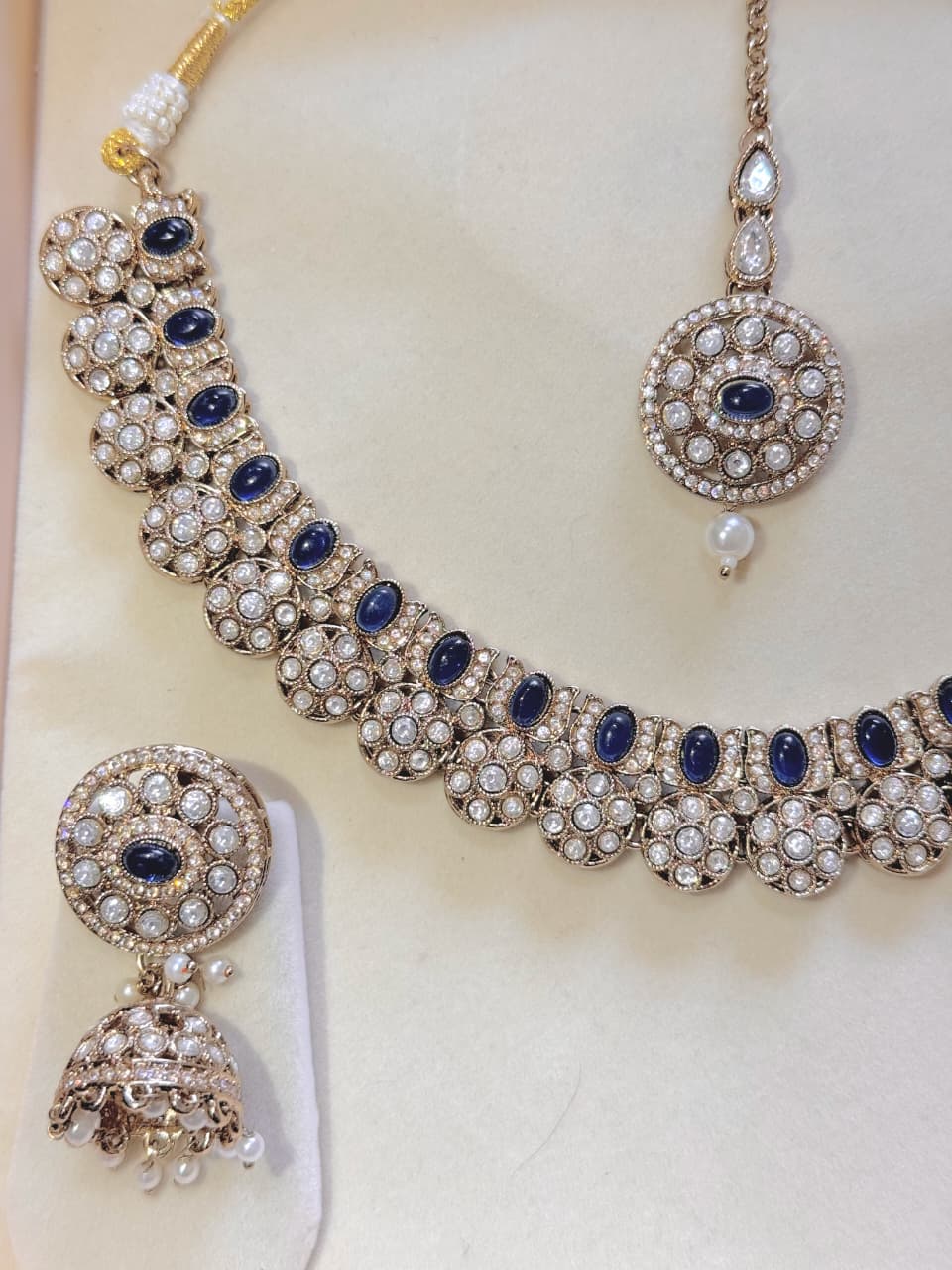 SREE Eclipse Deep Blue Statement Necklace