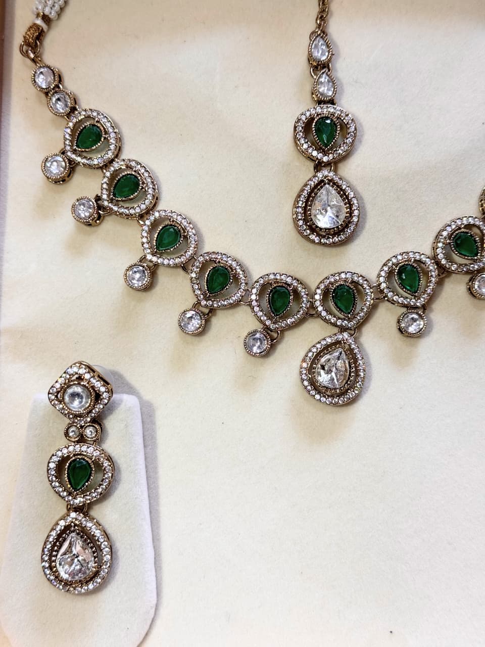 SREE Green Drop Polki Sleek Set