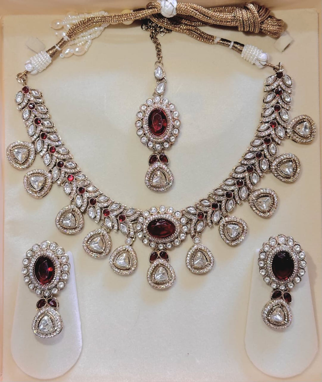 SREE Crimson Eclat Necklace Set